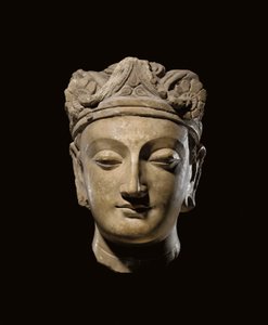 Monumentális Gandharan Bodhisattva feje, 2-3. század alkotó: Unbekannt