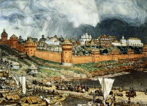 A moszkvai Kreml Ivan Lli (Nagy Iván) uralkodása idején a 16. században, Apolinary Vasnetsov (1921). alkotó: Unbekannter Künstler