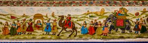 Falfestmény, Patwon-Ki-Haveli, Jaisalmer, egy egzotikus város a Thar-sivatagban, Jaisalmer, Rajasthan, India, Ázsia (fotó) alkotó: Unbekannter Künstler