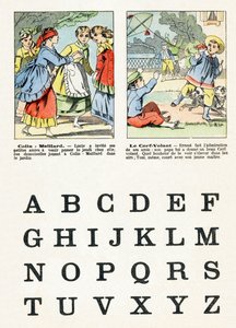 1. oldal - Gyerekjátékok: Colin Maillard, a sárkány - Ábécé - Gyermekek szórakoztatása - Epinal képek, népszerű sorozatok, 1890 körül alkotó: Unbekannt