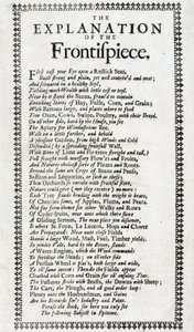 Címlap és verses magyarázat a „Systema agriculturae: a állattenyésztés rejtélye felfedezett” 4. kiadásához John Worlidge (aktív 1669-1698), 1697-ben Londonban. alkotó: Unbekannt