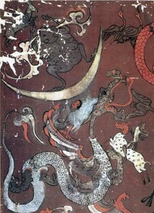 Festmény a Holdról és egy sárkányról, Kína, Kr.e. 1. század eleje alkotó: Unbekannt