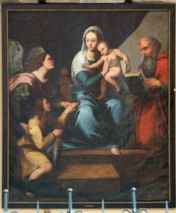 Plébániatemplom (Pamelei Szűzanya templom). Belső. festmény. Névtelen. Madonna (Madonna halakkal, Tóbiás). Rafael (?) másolata. alkotó: Unbekannter Künstler
