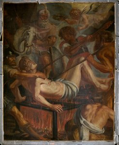 Plébániatemplom (Saint Laurentius plébániatemplom). Festmény. alkotó: Unbekannter Künstler