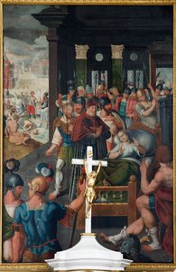 Plébániatemplom (Szent Mihály, Cornelius és Ghislenus plébániatemplom). Belső. Festmény. alkotó: Unbekannter Künstler