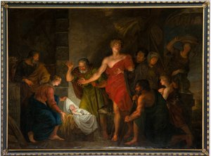 Plébániatemplom (Saint Salvator Parish Church). Belső. Festmény. alkotó: Unbekannter Künstler