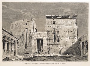 Ízisz templomának perisztíliája Philae szigetén, Egyiptom Illusztráció az egyiptomi atlaszból alkotó: Unbekannt