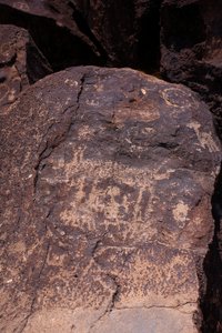 Állatokat és karaktereket ábrázoló petroglyfák – Petroglif Nemzeti Emlékmű – Albuquerque, Új-Mexikó, USA (USA) alkotó: William M. Timlin