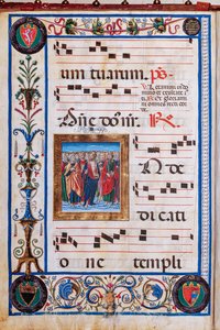 Piccolomini Könyvtár: kóruskönyv, cod. 26.R, ff. 29v „Krisztus és mindenszentek”, Giovanni di Taldo. alkotó: Unbekannter Künstler