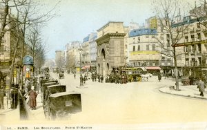 Porte Saint - Martin , Párizs, 1900 körül. alkotó: Unbekannter Künstler