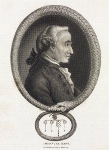 Immanuel Kant filozófus (1724-1804) portréja a farkába harapó kígyó által formált keretben alkotó: Unbekannt