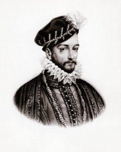 IX. Károly (1560-1574) francia király portréja, metszet, sd. alkotó: Unbekannter Künstler
