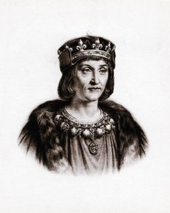 XII. Lajos (1462-1515) francia király portréja. Metszet alkotó: Unbekannter Künstler