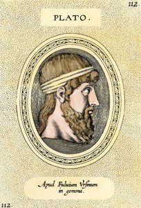 Platón görög filozófus (Kr. e. 428-348) portréja Metszet. alkotó: Unbekannter Künstler