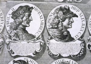 Fruela II és Alfonso IV portréi (litho) alkotó: Unbekannt