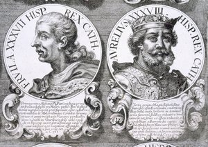 I. Fruela és Asturias Aurelius portréi (litho) alkotó: Unbekannt