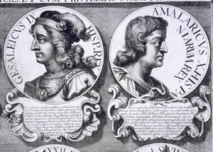 Gesalec és Amaláric portréi (litho) alkotó: Unbekannt