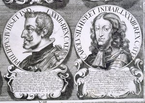 IV. Fülöp és II. Károly portréi (litho) alkotó: Unbekannt
