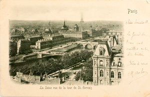 Képeslap / Szajna a Saint Gervais-toronyból / Párizs / Szajna / Ile de France / Franciaország alkotó: William M. Timlin