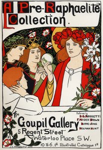 Pre-raffaelita kiállítás a londoni Goupil Galériában, 1897 körül (plakát) alkotó: Unbekannter Künstler
