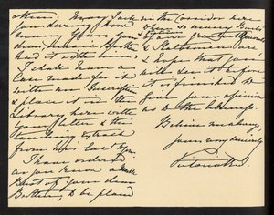 Viktória királynő - kézzel írt levél Mary Augusta Gordon kisasszonynak, amelyben megköszöni az ajándékba kapott bibliát. alkotó: Unbekannter Künstler