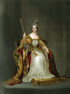 Viktória angol királynő koronázási palástjában 1837-ben alkotó: Unbekannter Künstler