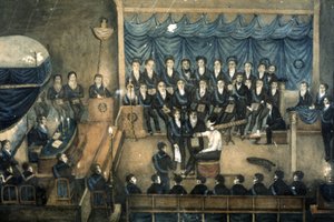 Egy kőműves fogadása egy páholyban, 1820 körül (akvarell) alkotó: Unbekannter Künstler