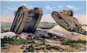 Renault tankok, 1910 körül (képeslap) alkotó: Unbekannter Künstler