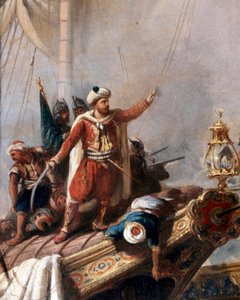 Hayreddin Barbarossa ábrázolása. Részlet. (Festmény) alkotó: Unbekannter Künstler