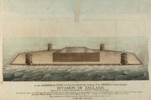 A Nagy-Britanniát 1798-ban lerohanni készülő francia tutaj ábrázolása (metszet) alkotó: Unbekannter Künstler