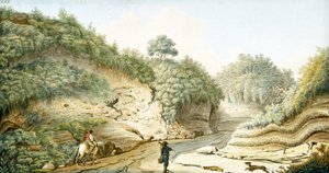 A Pausilipo-barlangtól Pianura, Nápolyi Királyság felé vezető út, 1767 körül alkotó: Unbekannter Künstler