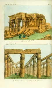 Kom Ombo (Ombas) templom romjai, Núbia és kilátás a karnaki templomra, Luxor, Egyiptom alkotó: Unbekannt