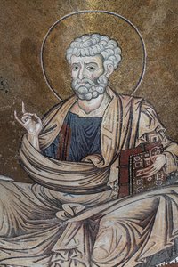 Szent Péter mozaik a Santa Maria Nuova katedrálisban 12. századi Monreale, Szicília