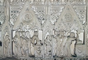 I. Pedro (1320-1367) szarkofágja Szent Bertalan életének jeleneteivel, az Alcobaca kolostor temploma (UNESCO világörökségi lista) alkotó: Benjamin Baud