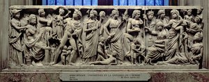 Prométheuszt és az ember teremtését ábrázoló domborműves szarkofág, római, Arlesból, Kr.u. 3. század (márvány) alkotó: Unbekannt