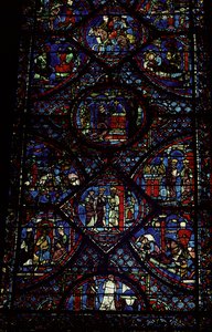 Jelenetek Nagy Károly életéből (747-814) az ambulanciából, 1215-35 körül (festett üveg) (lásd még: 98072) alkotó: Unbekannt