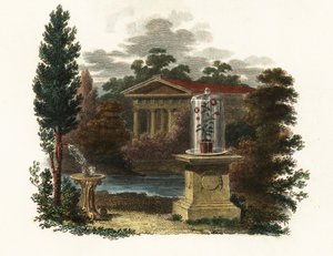 Stephen Hales tudományos találmányai a kertben.1802 (metszet) alkotó: Unbekannter Künstler