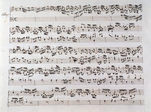 Kottalap Händel fúgájához Domenico Scarlatti és Friedrich Händel két művét tartalmazó kéziratból alkotó: Unbekannter Künstler