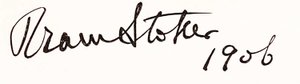 Bram Stoker aláírása alkotó: Unbekannt