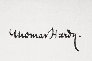 Thomas Hardy szerző aláírása, Albert király könyvéből, 1915-ben megjelent (litho) alkotó: Unbekannt