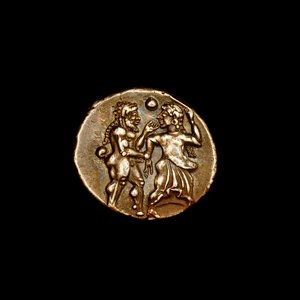 Ezüst stater érme, ókori Görögország, Thrace Thasos szigetek, Kr. e. 500 A klasszikus ókor fontos remekműve, gyönyörű Bacchánsok (fotó) alkotó: Unbekannter Künstler