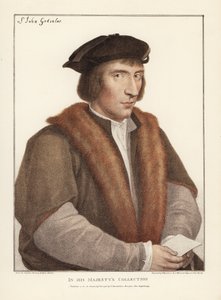 Sir John Godsalve, a norfolki Norwichból, angol politikus (megh. 1556). Francis Bartolozzi kézzel készített rézmetszete Hans Holbein után, Hans Holbein eredeti rajzainak fakszimiléjéből, Hamilton, Adams, London. alkotó: Unbekannter Künstler