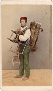 Kis méret: egy fiatal székutántöltő portréja, Velence. 19. század Nyomtatás kartonra Dim. 10,5x6 cm alkotó: Unbekannt