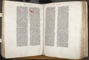 Hippói Szent Ágoston „Opera”, Fol 151 verso 152 recto, 1200 körül (toll és tinta pergamenen) alkotó: Unbekannt