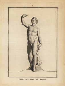 Bacchus, a bor római istenének szobra meztelenül egy szatírral alkotó: Unbekannt