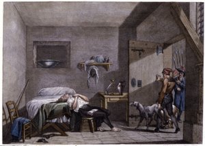 Condorcet öngyilkossága, 18. század vége (metszet) alkotó: Unbekannter Künstler