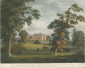 Teddesley Hall: színes aquatinta metszet, nd [c 1825] alkotó: Unbekannt