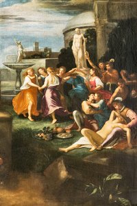 Szent Jeromos megkísértése, részlet a 2384633-as képből, ismeretlen emiliánus szerző (olaj, vászon) alkotó: Unbekannter Künstler