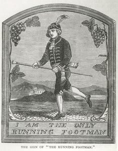 "The Running Footman" fogadótábla (metszet) alkotó: Unbekannt