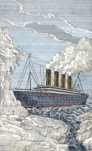 A Titanic hajója jéghegynek ütközött április 14-én alkotó: Unbekannter Künstler